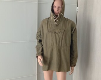 Vintage 1980's Military Green Canvas Anorak