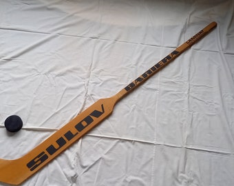 Vintage Handmade Wooden Goalie Ice Hockey Stick.Brand:SULOV - CZECHOSLOVAKIA