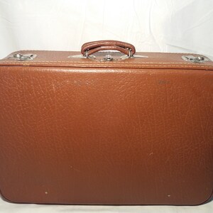Valise Vintage Cabine Années 1960 - Brun Marron - Fabriquée En France