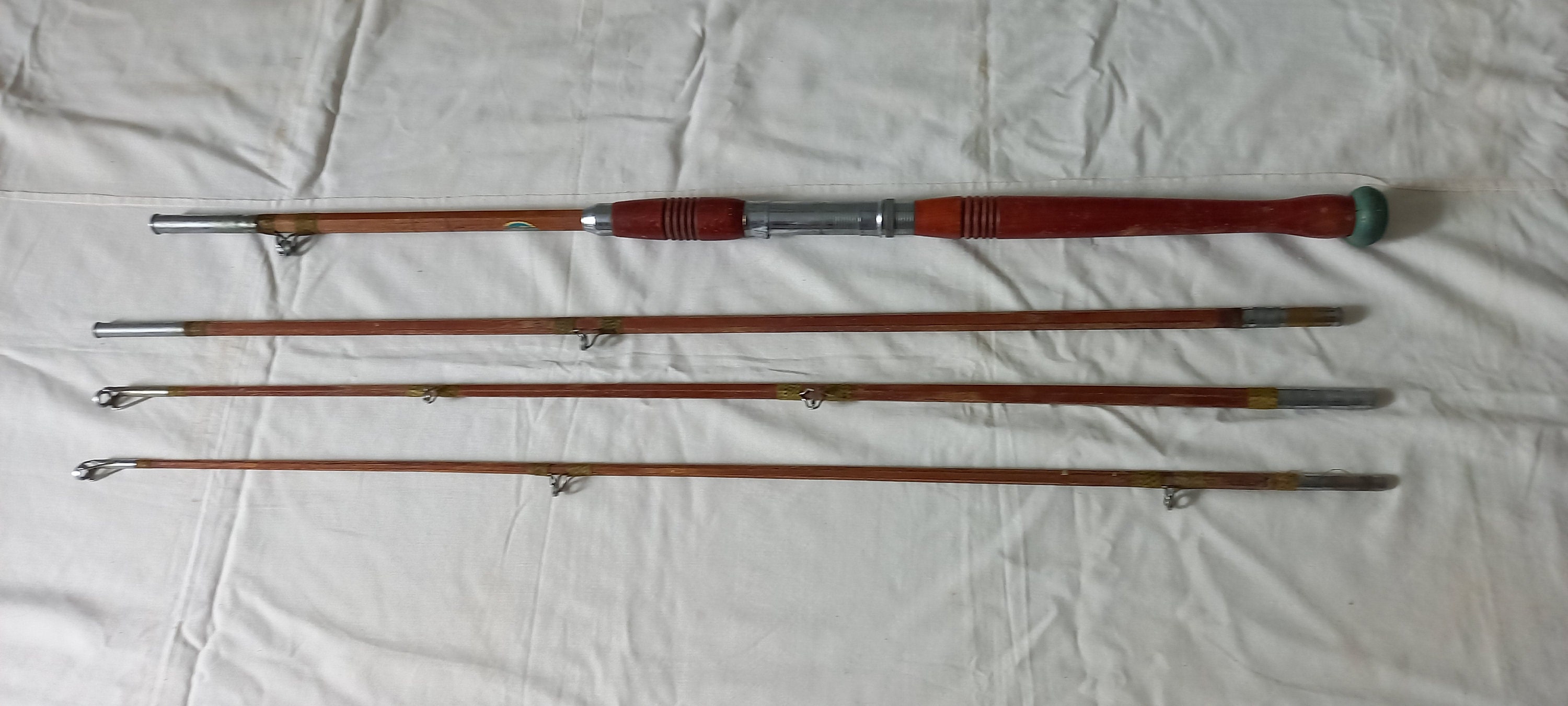 Vintage Bamboo Fishing Rod -  Sweden