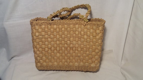 Vintage 1980's Handmade Straw Bag - NEW - image 2