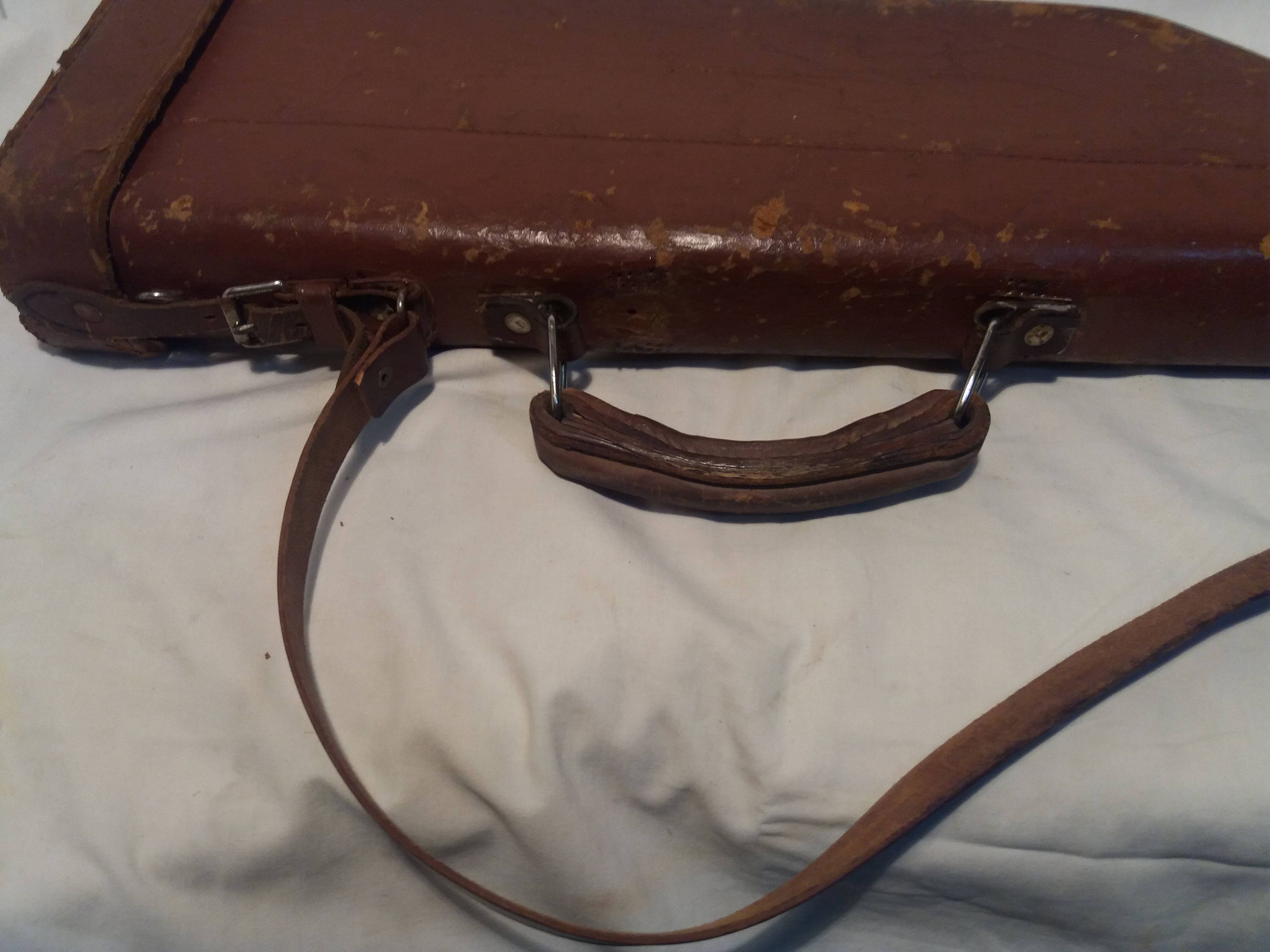 Vintage Brown Leather Hard Case for Hunting Rifle Etsy
