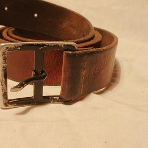 Vintage 1985&#39;s Swiss Army Soldier Leather Belt