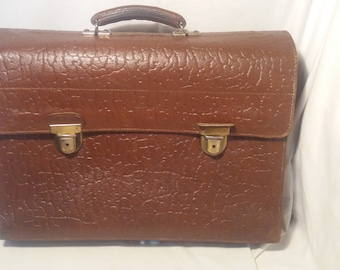 Vintage Brown Leather Business Travel Bag