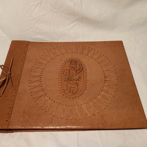 Vintage 1970's Handmade Light Brown Leather Photo Album - NEW