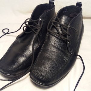Vintage Black Leather Men&#39;s Boots.Brand:GEOX