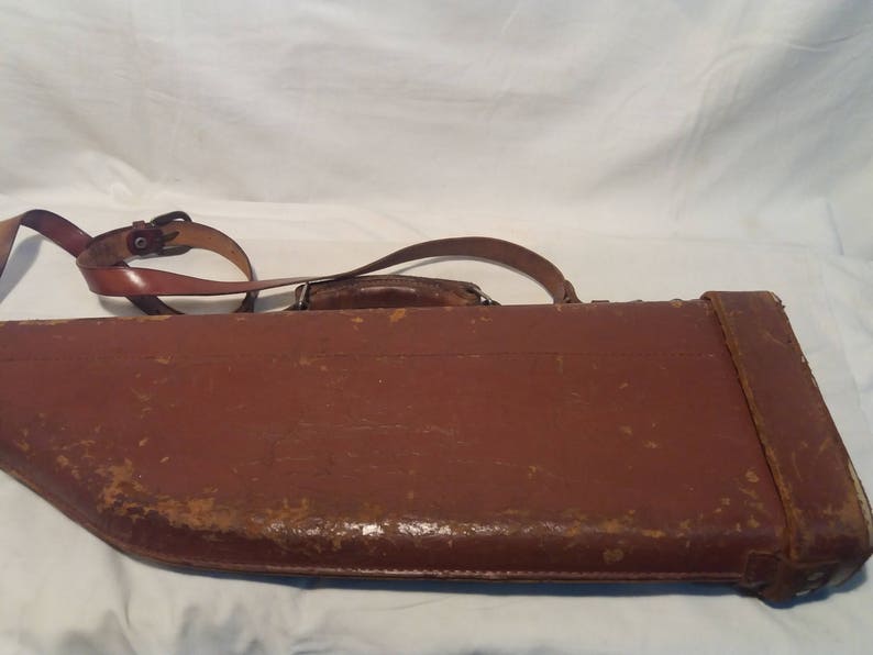Vintage Brown Leather Hard Case for Hunting Rifle Etsy
