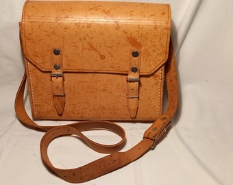 Vintage Light Brown Leather Handbag - Shoulder Bag - NEW