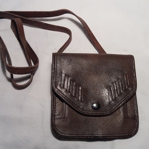 Cartera vintage de piel marrón oscuro - Tamaño grande - NUEVA