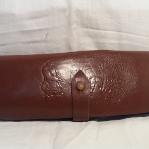 Vintage Handmade Brown Leather Hunting Cartridge Pouch - NEW
