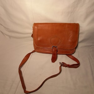 Vintage 1980&#39;s Brown Leather Handbag - Shoulder Bag