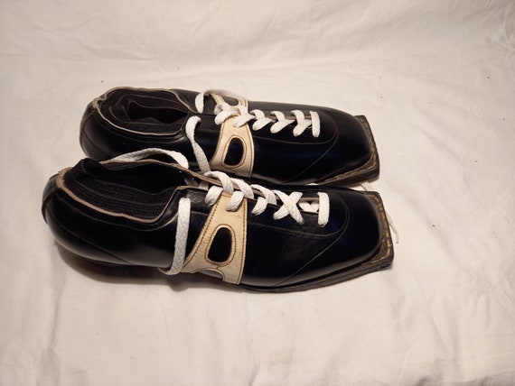 Vintage Black & White Leather Weightlifting Shoes NEW - Etsy