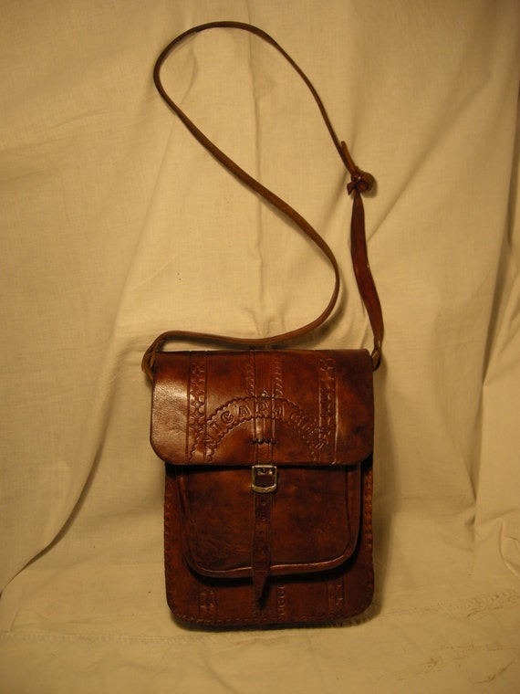 Vintage 1990's Handmade Brown Leather Shoulder Bag - image 2