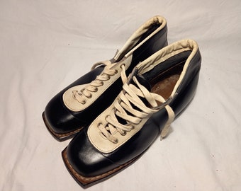 Vintage Black & White Leather Weightlifting Shoes NEW - Etsy