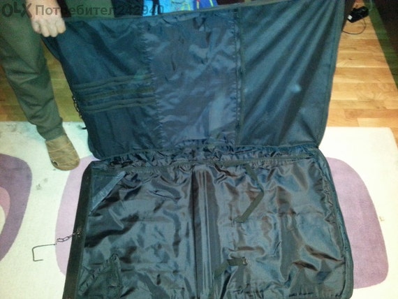 Vintage 1980's Black Leather Garment Bag - image 4