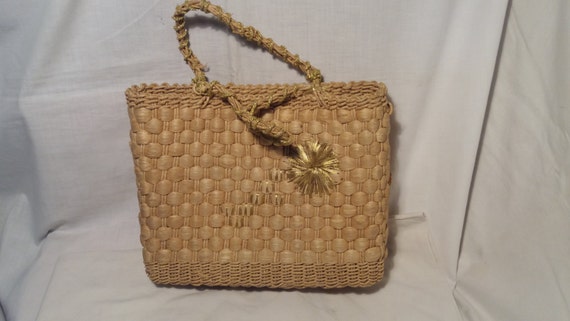 Vintage 1980's Handmade Straw Bag - NEW - image 1