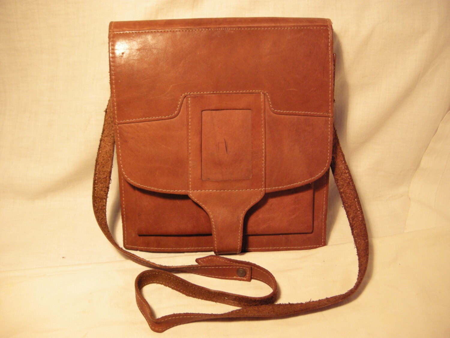 Vintage 1980's Light Bown Leather Handbag - Shoulder Bag - Etsy