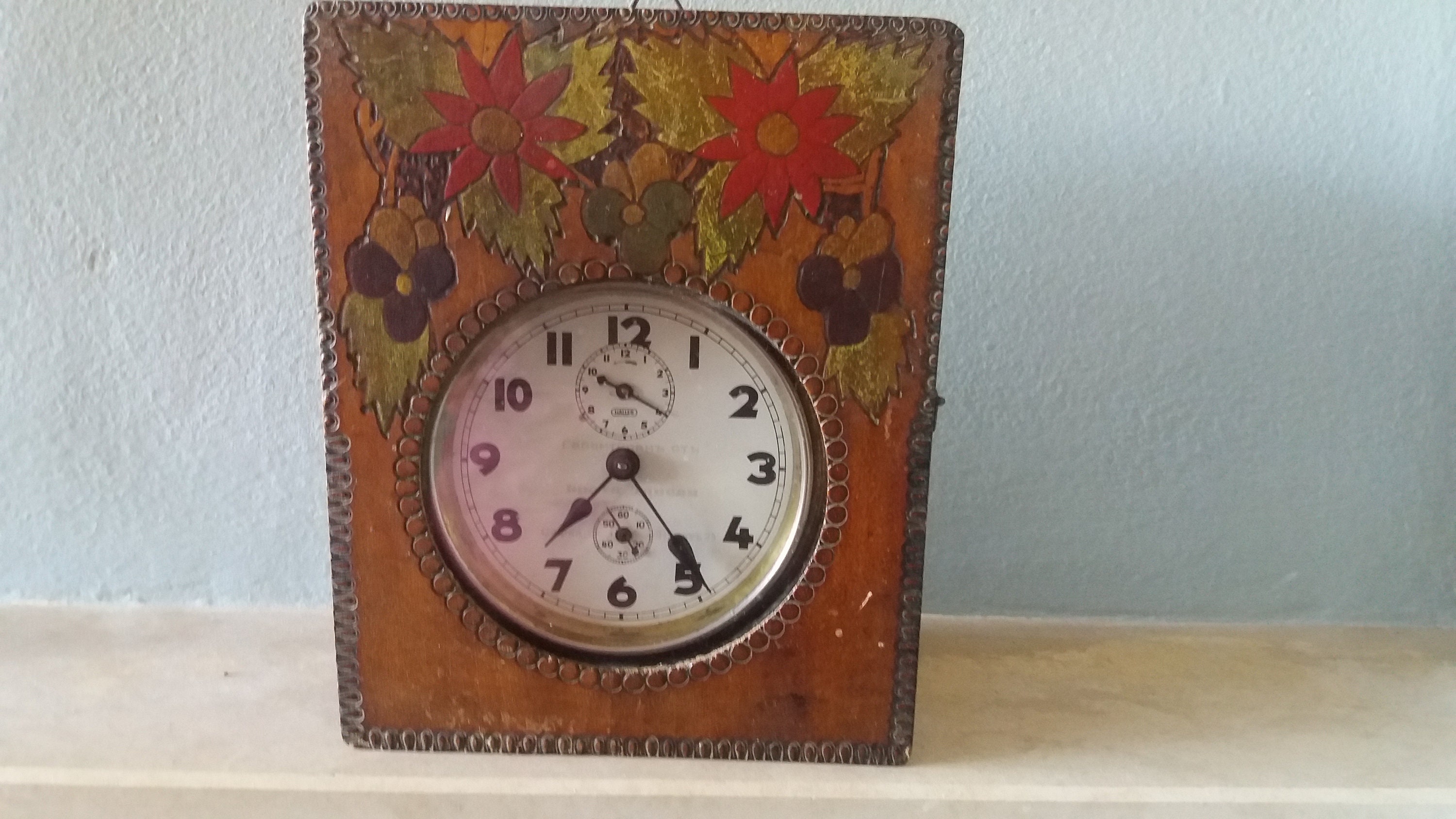 Vintage 1930's Mechanical Alarm Clock With Original Wooden Etsy