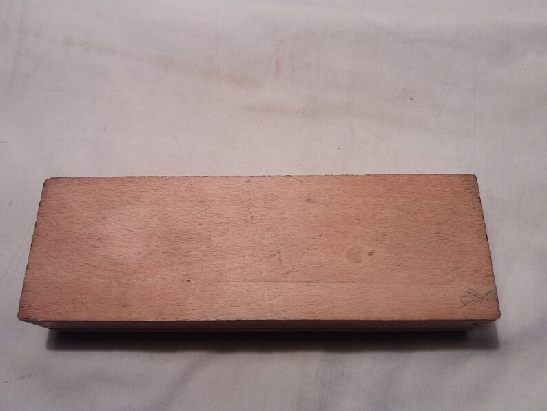 Vintage 1970/'s Handmade Wooden School Pencil Box