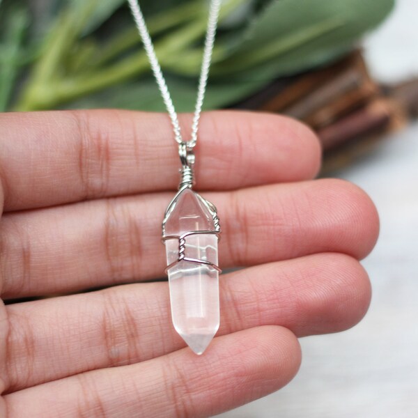 Clear Quartz Necklace, Crystal Necklace, Quartz necklace