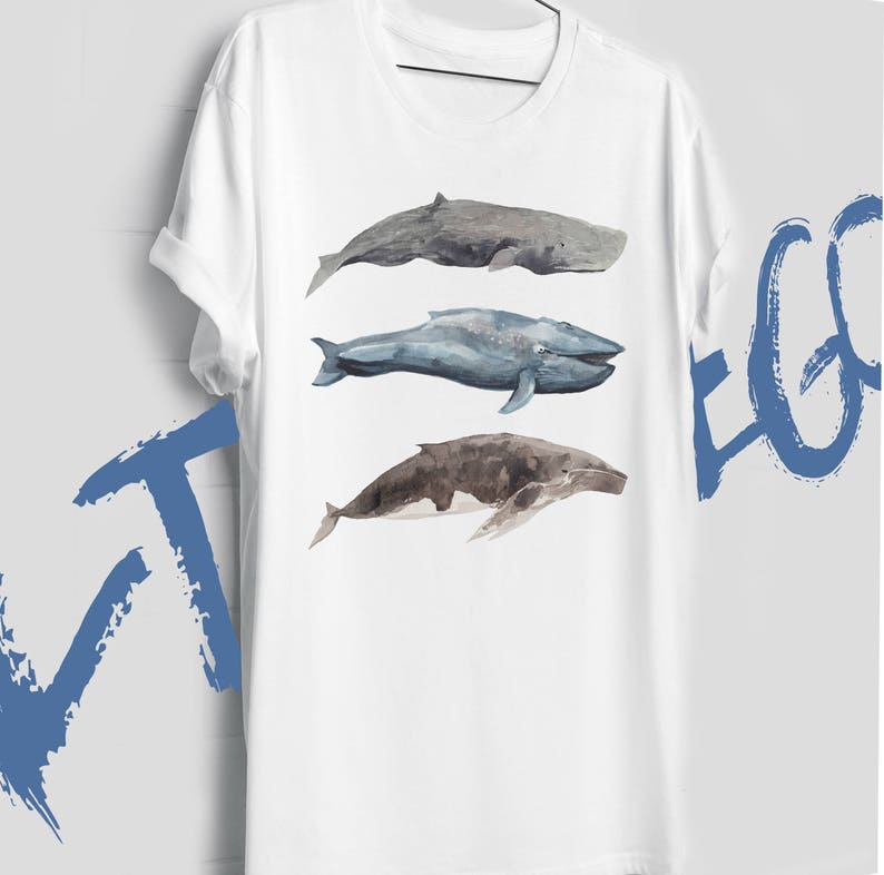 t shirts with whale logo