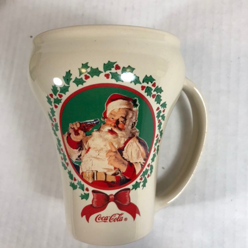 Set of 2 Vintage 1989 Coca-Cola Coke Santa Claus Christmas ...