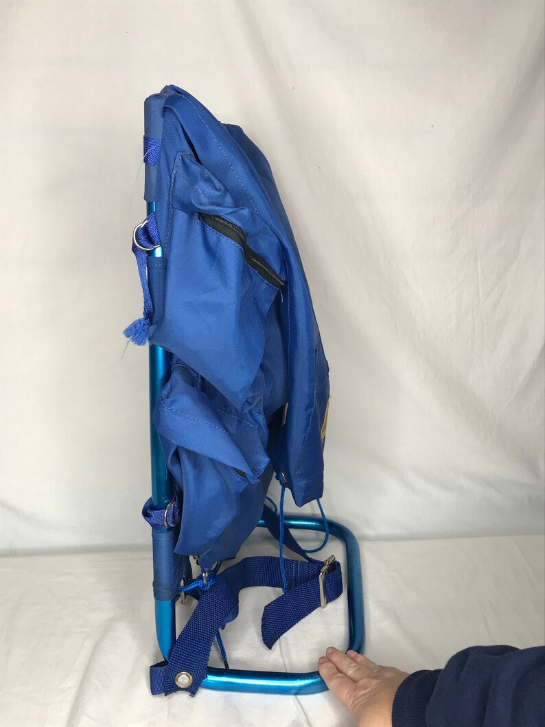 Vintage Hiking Backpack With Blue Aluminum Exterior Frame Etsy