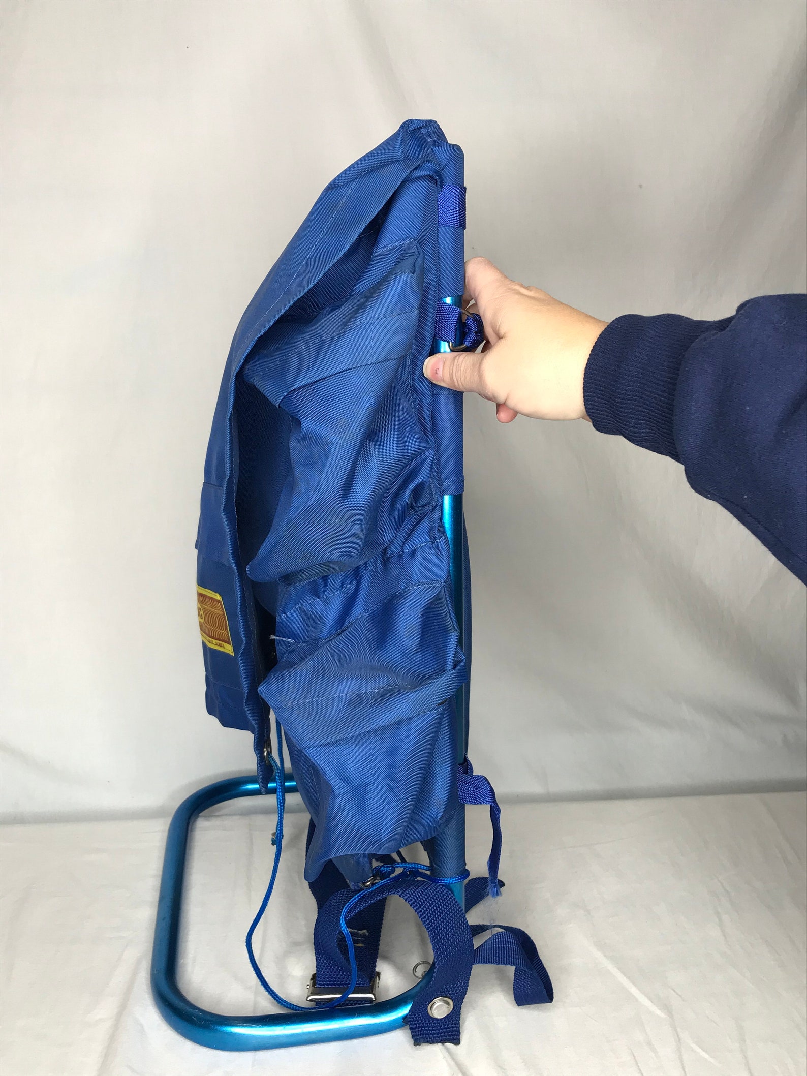 Vintage Hiking Backpack With Blue Aluminum Exterior Frame Etsy