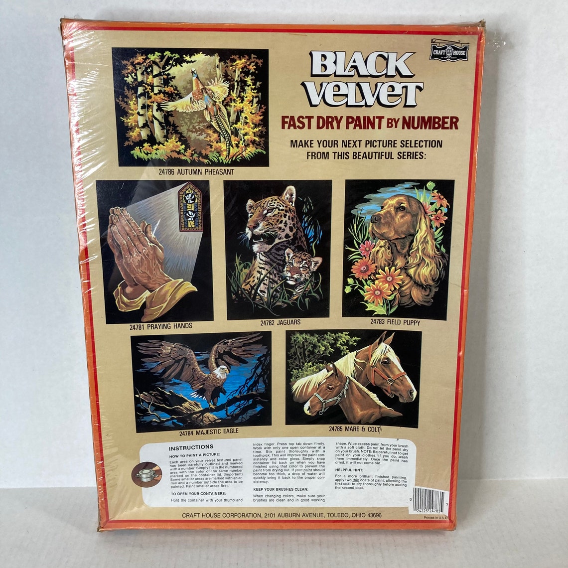 Craft House Black Velvet Paint by Number Kit Field Puppy Etsy