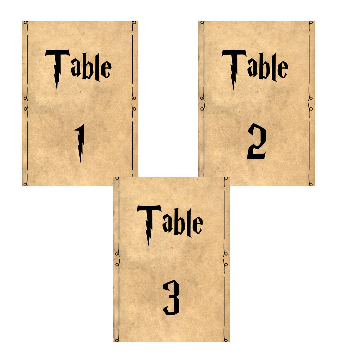 Harry Potter Inspired Table Numbers Wedding Birthday Party Etsy