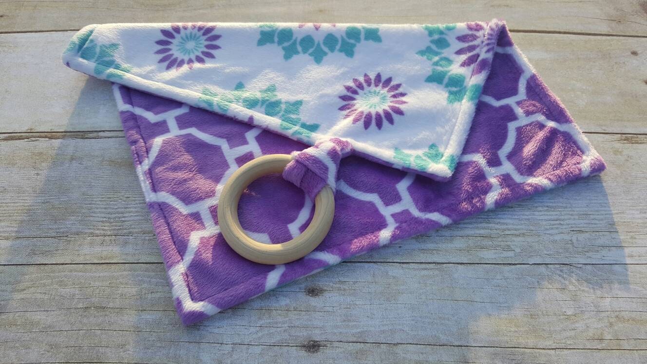 Baby teething ring teether teething blanket lovey organic Etsy
