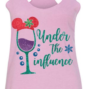 Under The Influence - The Little Mermaid Inspired Glitter Wine Shirt - Epcot Food and Wine Festival