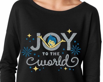 Joy To The World - Inside Out Shirt - Christmas Shirt -  Christmas Glitter Shirt