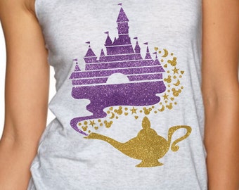 Magical Castle Aladdin Lamp Glitter Shirt