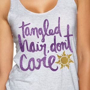 Tangled Hair Don't Care - Tangled Magical Glitter Shirt