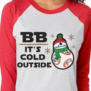 BB It's Cold Outside Star Wars Glitter Shirt Christmas Glitter Shirt image 3