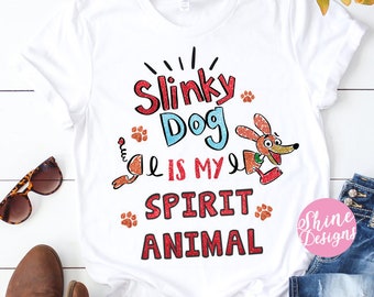 Slinky Dog Is My Spirit Animal Glitter Shirt - Slinky Dog, Toy Story Land, Pixar Pier, Toy Story Shirt