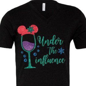 Under The Influence The Little Mermaid Inspired Drinking Glitter Shirt Epcot Food And Wine Festival image 1