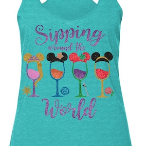 Sipping Around The World Drinking Shirt - Magical Drinking Shirt - Food and Wine Festival Shirt