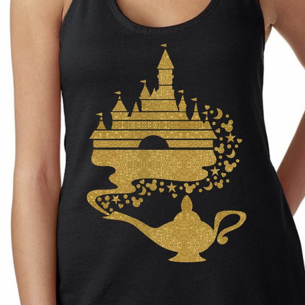 Magical Castle Aladdin Lamp Glitter Shirt