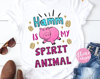 Camiseta con purpurina "Hamm es mi animal espiritual" - Toy Story Land, Pixar Pier, Toy Story, Toy Story 4