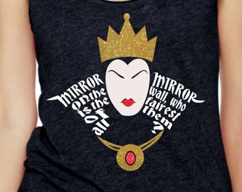 Magicaly Snow White Evil Queen Glitter Shirt
