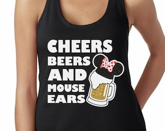 Cheers, Beers, and Mouse Ears Glitter Shirt