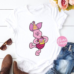 Piglet Birthday Shirt - Winnie The Pooh Shirt - Glitter Shirt