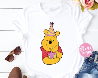 Winnie The Pooh Birthday Shirt - Winnie The Pooh Shirt - Glitter Shirt