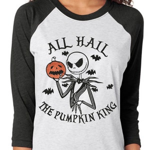 Nightmare Before Christmas Shirt Jack Skellington All Hail The Pumpkin King Glitter Shirt image 1