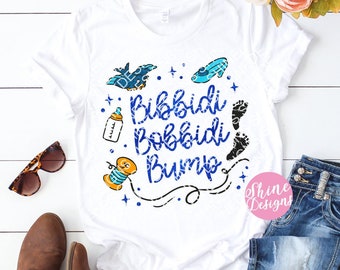 Bibbidi Bobbidi Bump Shirt, Pregnancy Cinderella Glitter