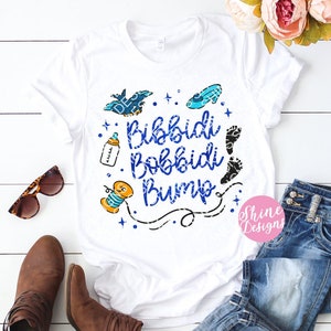 Bibbidi Bobbidi Bump Shirt Schwangerschaft Cinderella Glitzer Shirt