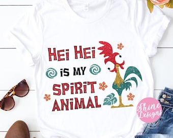 Hei Hei Is My Spirit Animal - Moana Shirt, Moana Glitter Shirt, Sidekicks Shirt