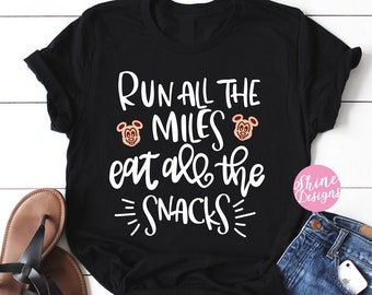 Run All The Miles Eat All The Snacks - Mickey Food Shirt - Magical Glitter Shirt